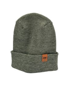 Haakwear Theta Stitch Fusion Cuffed Beanie (Patent Pending Design)-Gray/Green, Made in USA