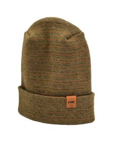 Modern Theta Stitch Contrast Cuffed Beanie (Patent Pending Design)-Green/Brown, Made in USA