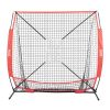 VEVOR 5x5 ft Baseball Softball Practice Net, Portable Baseball Training Net for Hitting Batting Catching Pitching