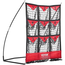 VEVOR 9 Hole Baseball Net, 49"x42" Softball Baseball Training Equipment for Hitting Pitching Practice