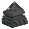 VEVOR Dump Truck Mesh Tarp, 7 x 14 ft, PVC Coated Black Heavy Duty Cover with 5.5" 18oz Double Pocket, Brass Grommets