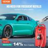 VEVOR 16 Gallon Fuel Caddy, 7.8 L/min, Portable Gas Storage Tank Container with Hand Pump Rubber Wheels