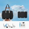 Weekender Travel Bag for Women Puffer Tote Bag Carry On Duffel Overnight Bags with Shoe Compartment Black