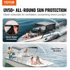 VEVOR 4 Bow Bimini Top Boat Cover, Detachable Mesh Sidewalls, 600D Polyester Canopy with 1" Aluminum Alloy Frame, Includes Storage Boot, 2 Straps