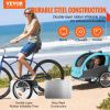 VEVOR Bike Trailer for Toddlers, Kids, Double Seat, 110 lbs Load, Tow Behind Foldable Child Bicycle Trailer with Universal Bicycle Coupler