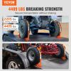 VEVOR Wheel Chock Tie Down Kit, 2" x 96" Tie Down Strap Kit, Heavy Duty Trailer Tie Down System for 10"-23" Wheels, ATV, UTV, Trailer, Mower