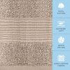 12 Pack Taupe Color Resort Collection Soft Washcloth Face & Body Towel Set 12x12 inch Luxury Hotel Plush & Absorbent Cotton Washclothes