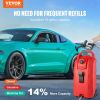 VEVOR 16 Gallon Fuel Caddy, 7.8 L/min, Portable Gas Storage Tank Container with Nozzle Rubber Wheels