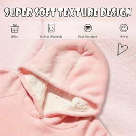 Krifey Wearable Blanket Hoodie, Oversized Sherpa Hooded As Birthday Gifts For Mom Women Girlfriend Men, Cozy Sweatshirt With Giant Pocket (Color: Pink, size: Adult)