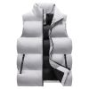Winter new down vest large size loose casual sports vest men's solid color warm down cotton vest coat sportswear