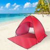 Pop Up Beach Tent Sun Shade Shelter Anti-UV Automatic Waterproof Tent Canopy for 2/3 Man w/ Net Window Storage Bag